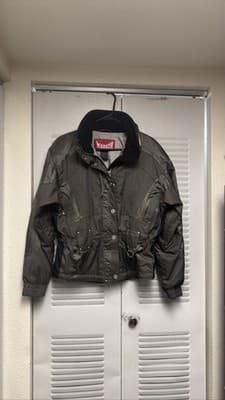 Women's Ski Snowboard Coat Gray Zip Sz 8 90s - Image 1