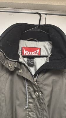 Women's Ski Snowboard Coat Gray Zip Sz 8 90s - Thumbnail 2