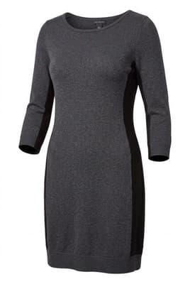 Ann Taylor Sweater Dress Gray Black Block Fit & Flare Crew Neck L - Image 1
