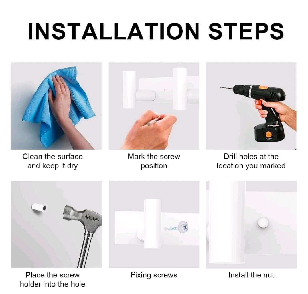 Wall-Mounted Bathroom Towel and Accessory Rack - Thumbnail 3