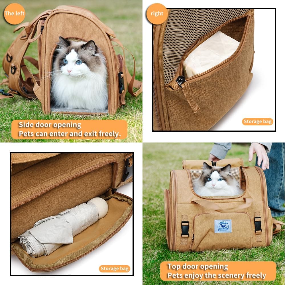Pet Backpack Carrier for Small Dogs Medium Cats, Puppies,Breathable and Collapsi - Thumbnail 3