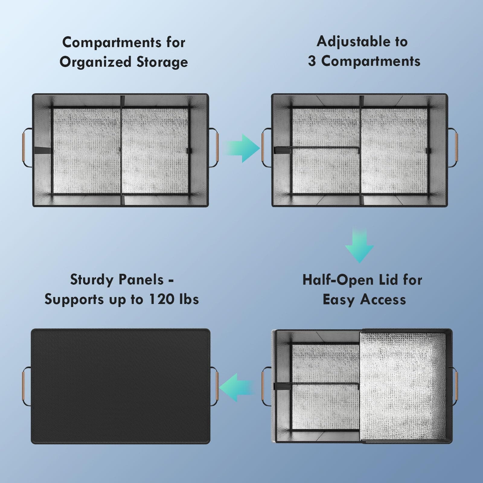 Cooler Bag – Soft Travel Cooler Holds 45 Cans, Stays Cold for 8H & Warm for 6H – - Thumbnail 6