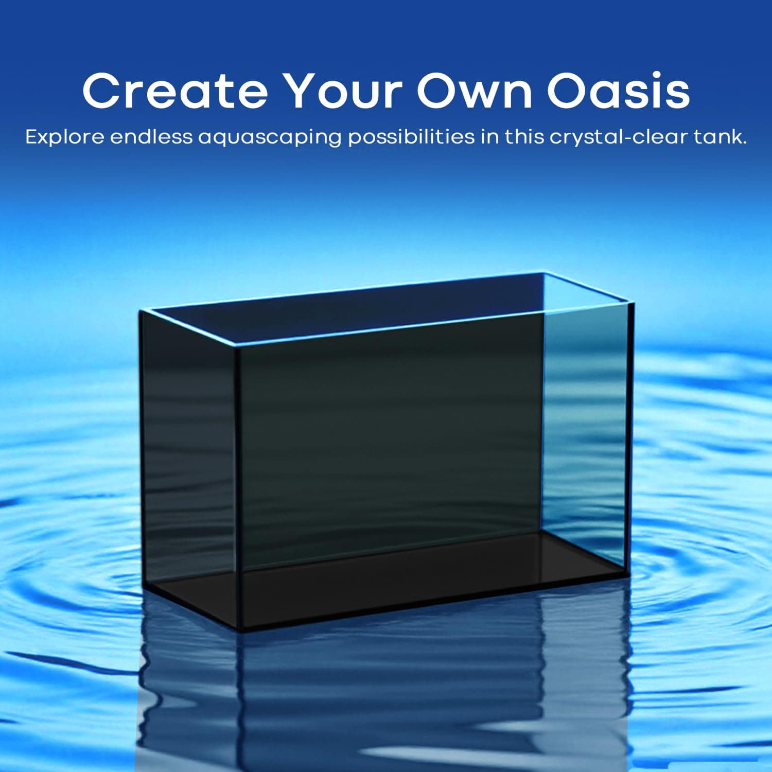 3 Gallon Glass Fish Tank Cube, Small Aquarium Fish Bowl for Betta Goldfish Snail - Thumbnail 5