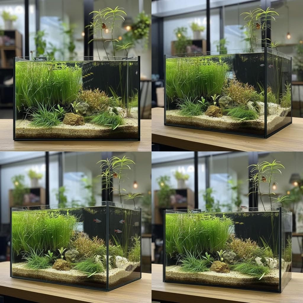 3 Gallon Glass Fish Tank Cube, Small Aquarium Fish Bowl for Betta Goldfish Snail - Thumbnail 2