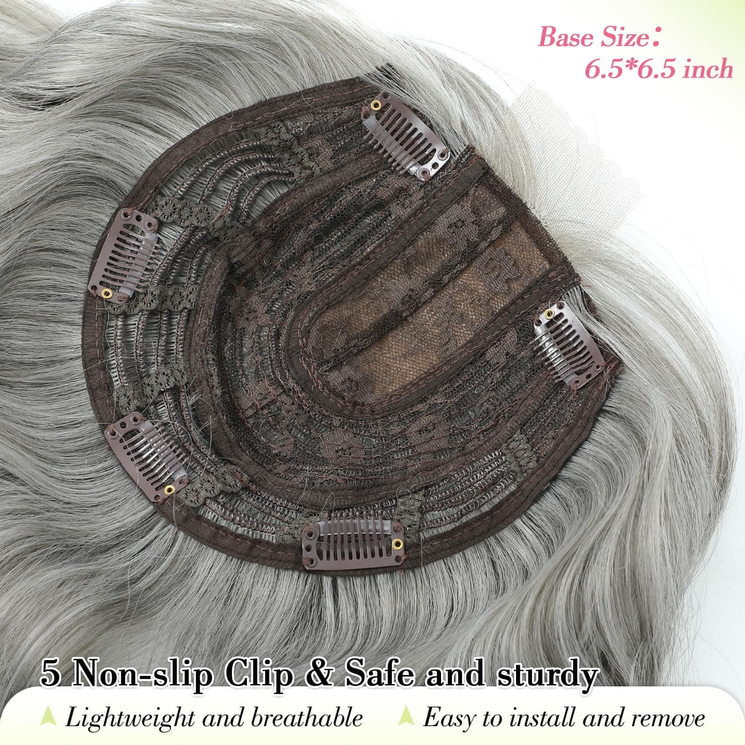 Ms Taj 11 Inch Short Wavy Hair Topper for Women with Thinning Hair, Natural Synt - Thumbnail 4