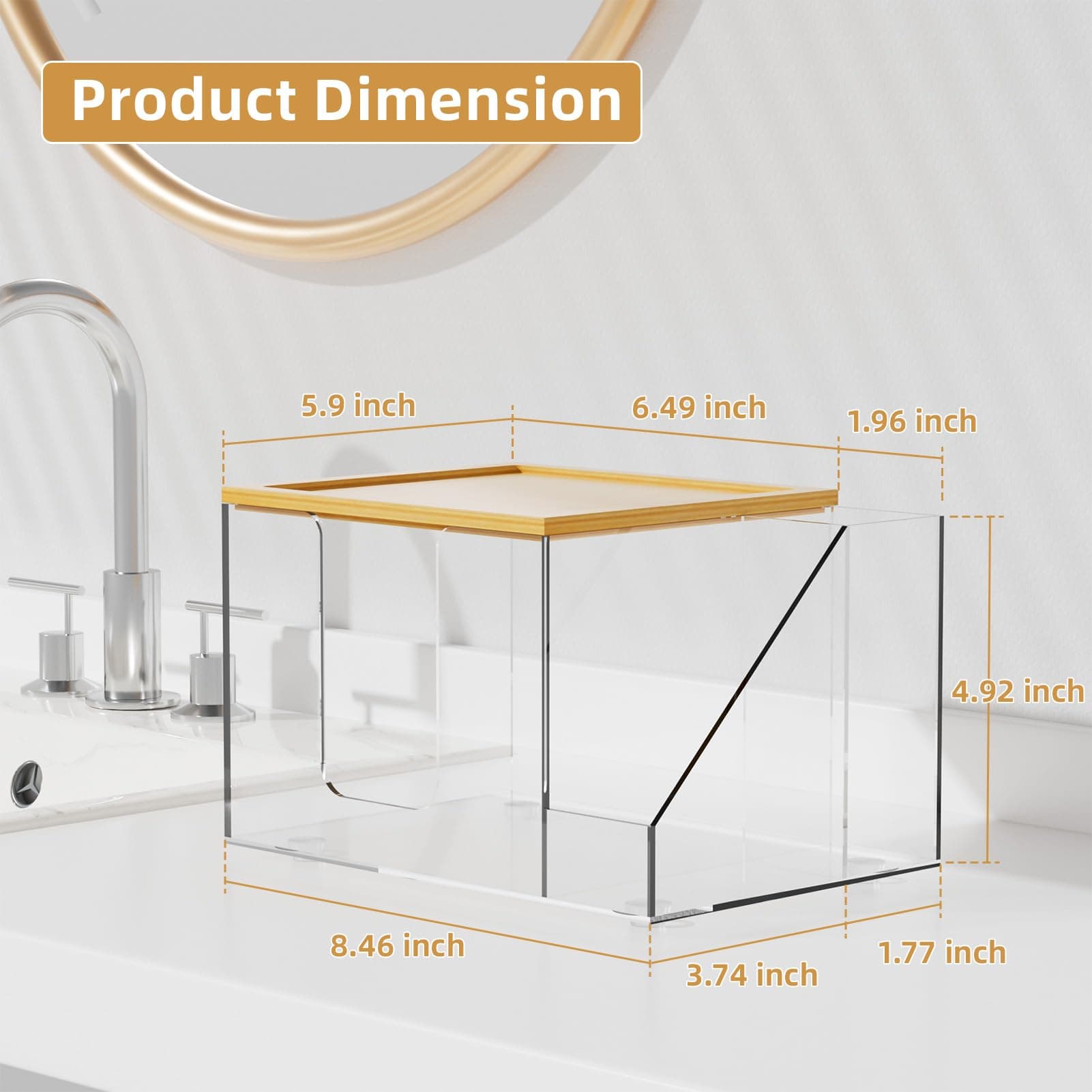 VITVITI Disposable Face Towel Holder Box Acrylic Skin Club Facial Towel Containe - Thumbnail 6
