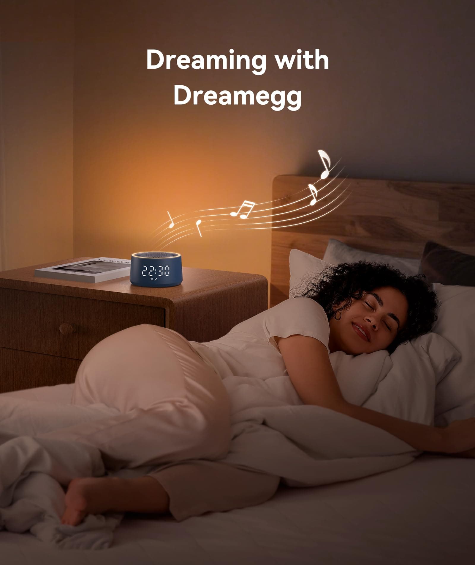 Dreamegg Sound Machine & Alarm Clock - White Noise Machine with 7 Wake-Up Sounds - Thumbnail 4