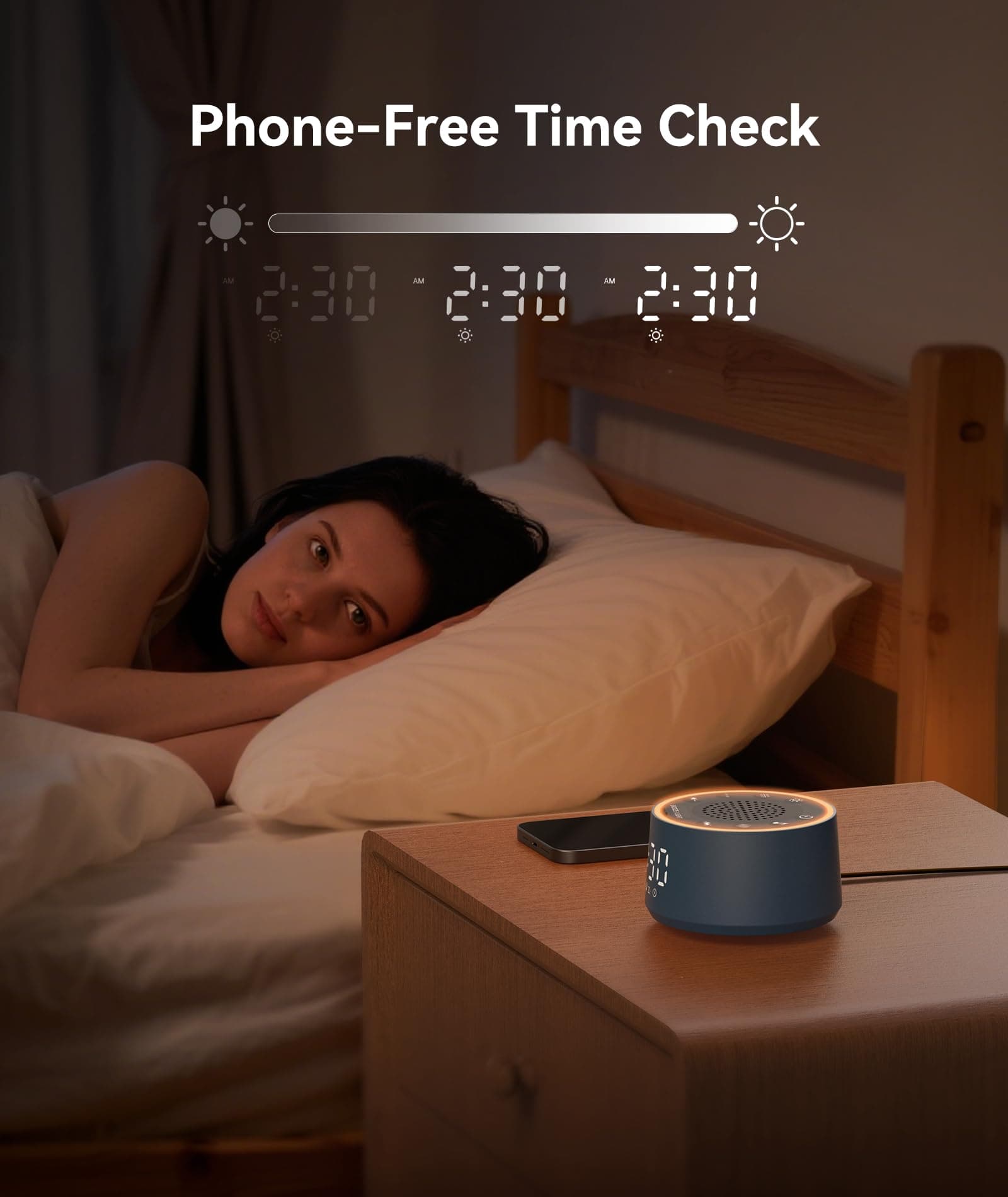 Dreamegg Sound Machine & Alarm Clock - White Noise Machine with 7 Wake-Up Sounds - Thumbnail 6