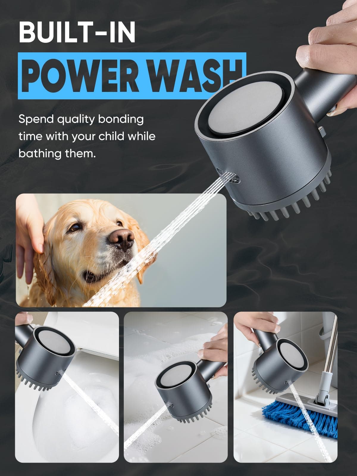 Cobbe Ion Drops Filtered Shower Head with Handheld, High Pressure 5 Spray Mode S - Thumbnail 5