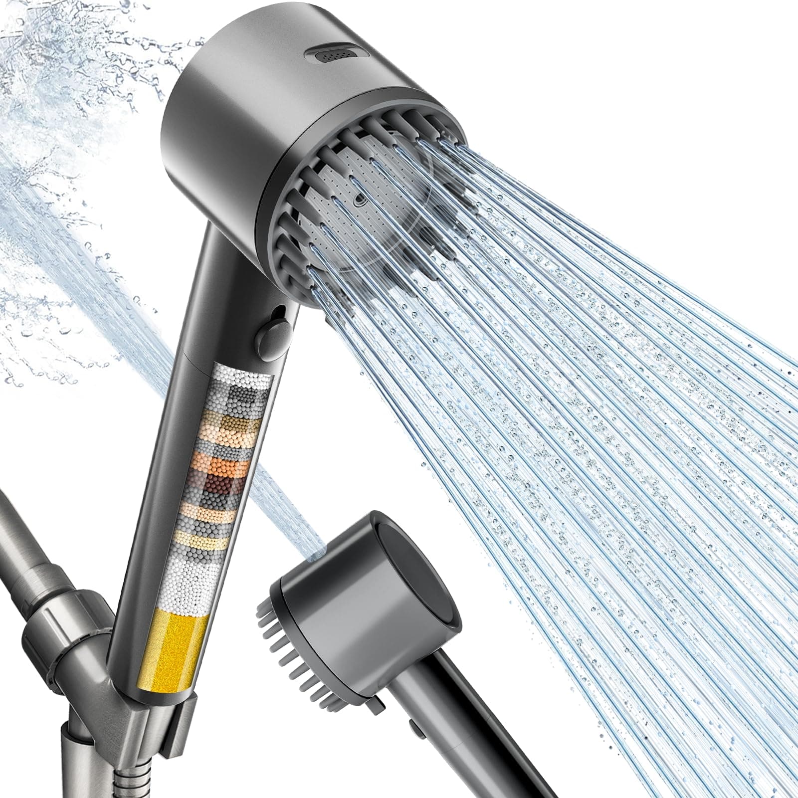 Cobbe Ion Drops Filtered Shower Head with Handheld, High Pressure 5 Spray Mode S - Image 1