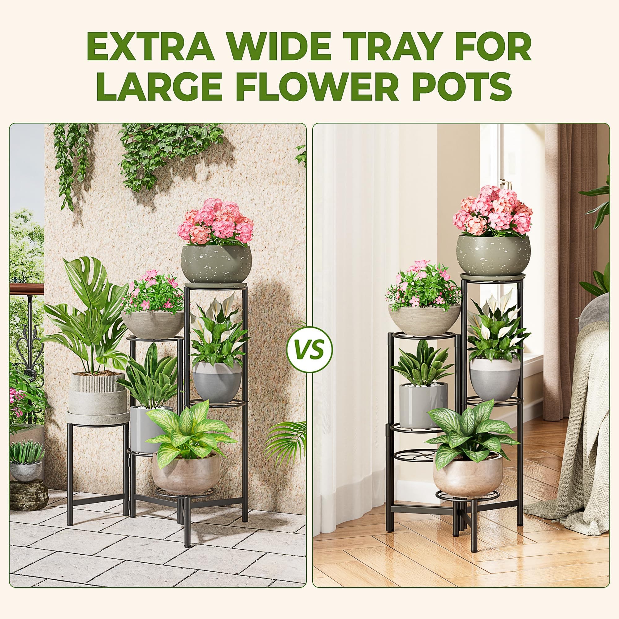 NQW Outdoor Plant Stands for Patio Corner Tall Plant Stand Indoor Metal Flower P - Thumbnail 4