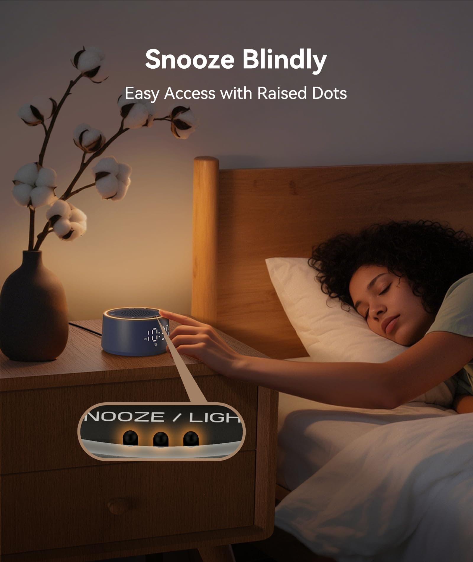 Dreamegg Sound Machine & Alarm Clock - White Noise Machine with 7 Wake-Up Sounds - Thumbnail 8