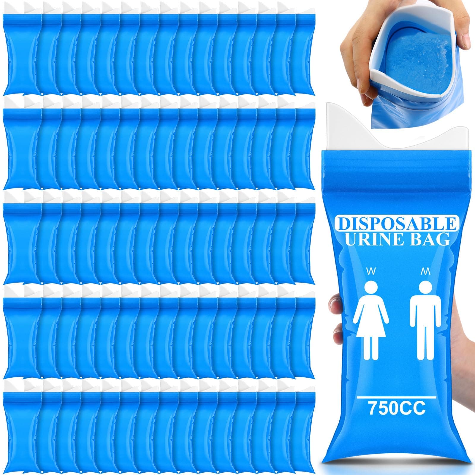 Colingmill 120 Pcs Disposable Urine Bag 700 ml Pee Bags for Travel for Women/Men - Image 1