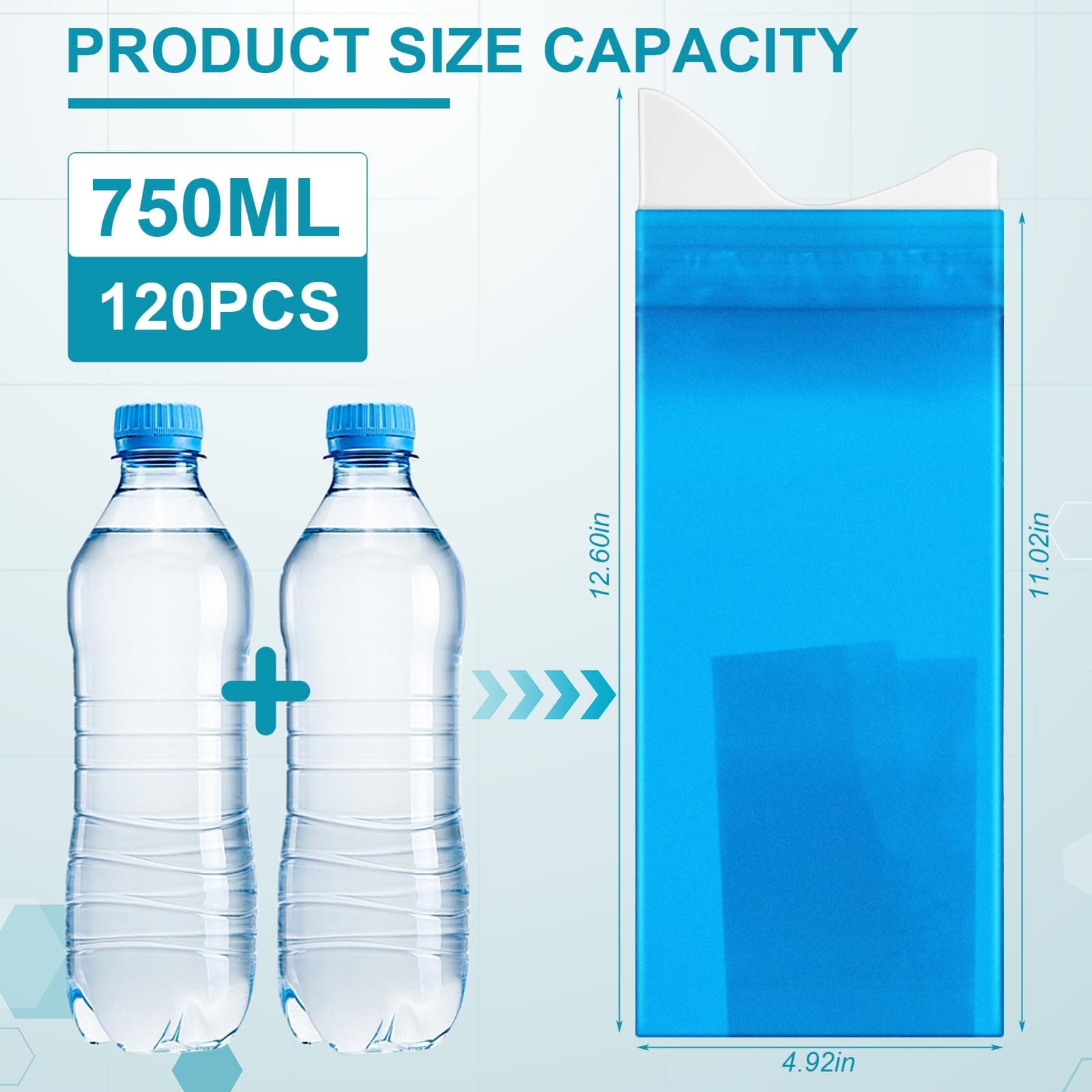 Colingmill 120 Pcs Disposable Urine Bag 700 ml Pee Bags for Travel for Women/Men - Thumbnail 2