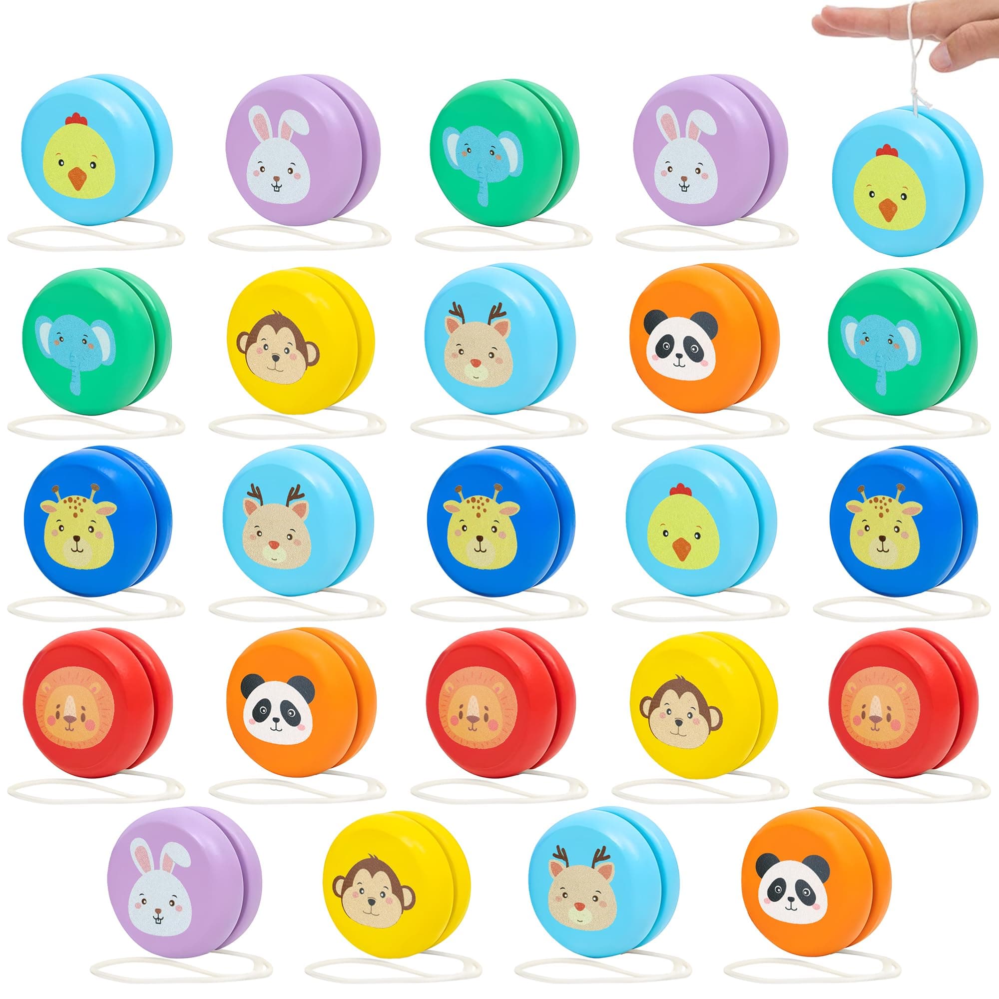 KatchOn Jungle Animals Yoyos Pack of 24 Yoyo Bulk Carnival Prizes Easter Basket - Image 1