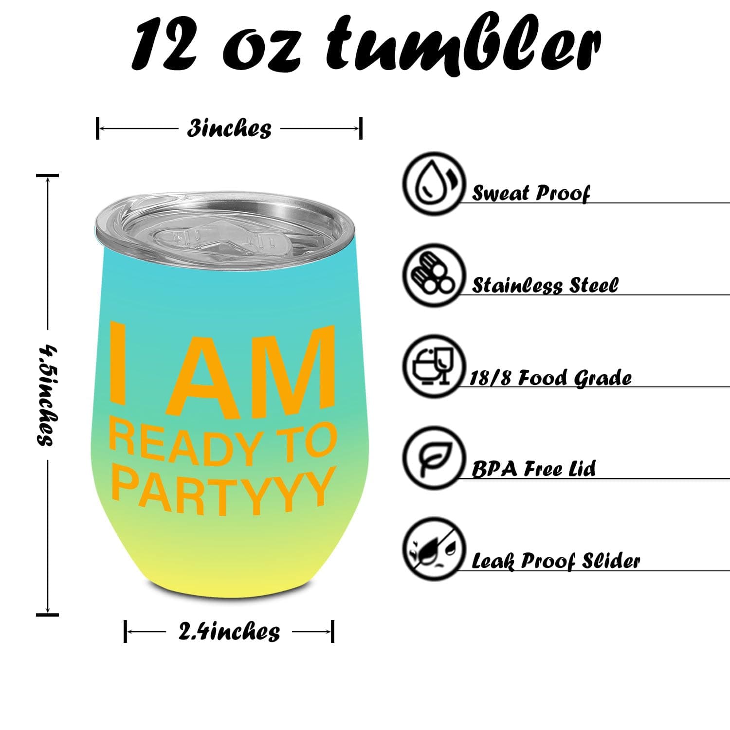 BQXH 4 Pcs Girls Trip Wine Tumbler With Lid, 12OZ Stainless Steel Tumbler, Girls - Thumbnail 2