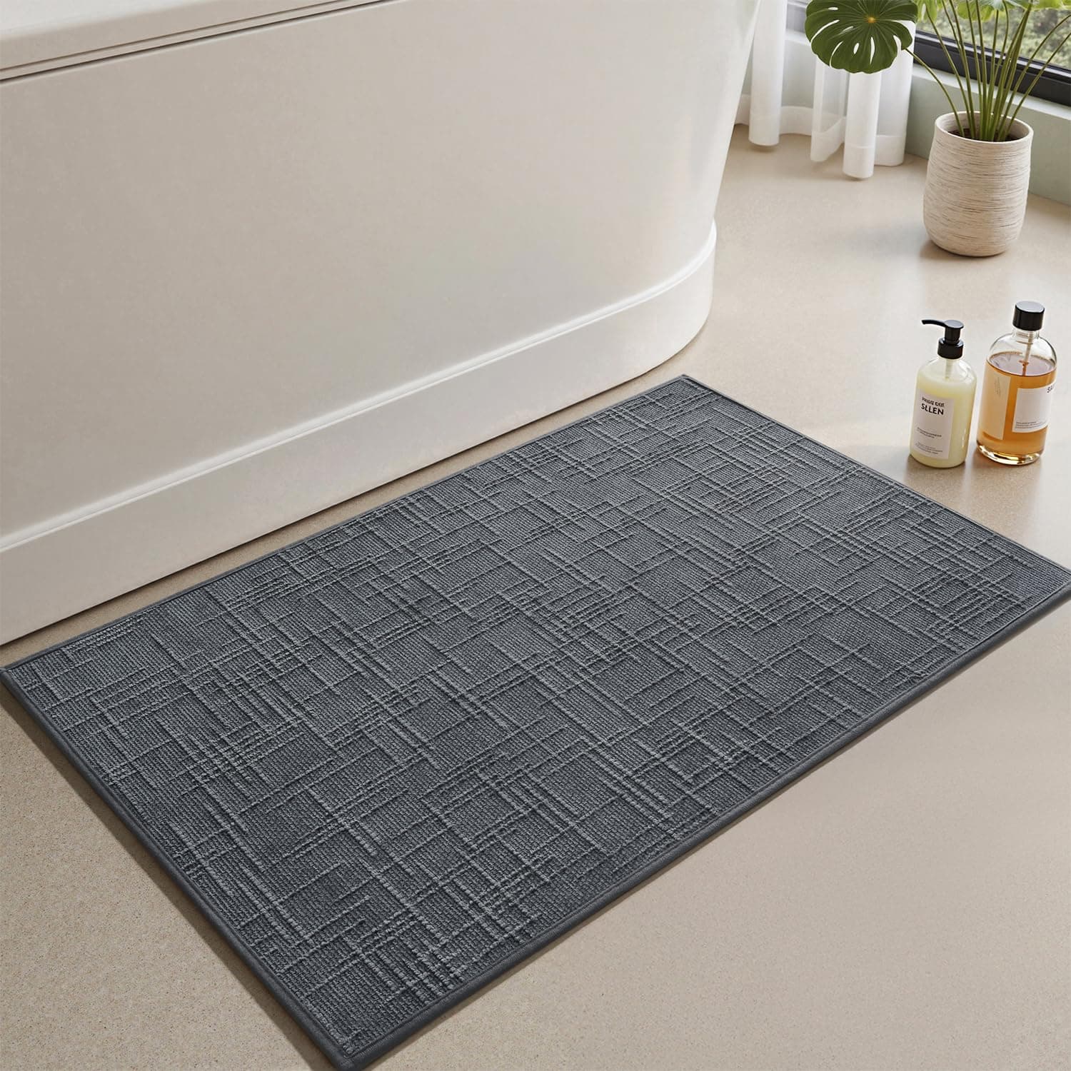 AMOAMI Bath Mat Non Slip Super Absorbent Quick Dry Bath Mats for Bathroom Floor - Image 1