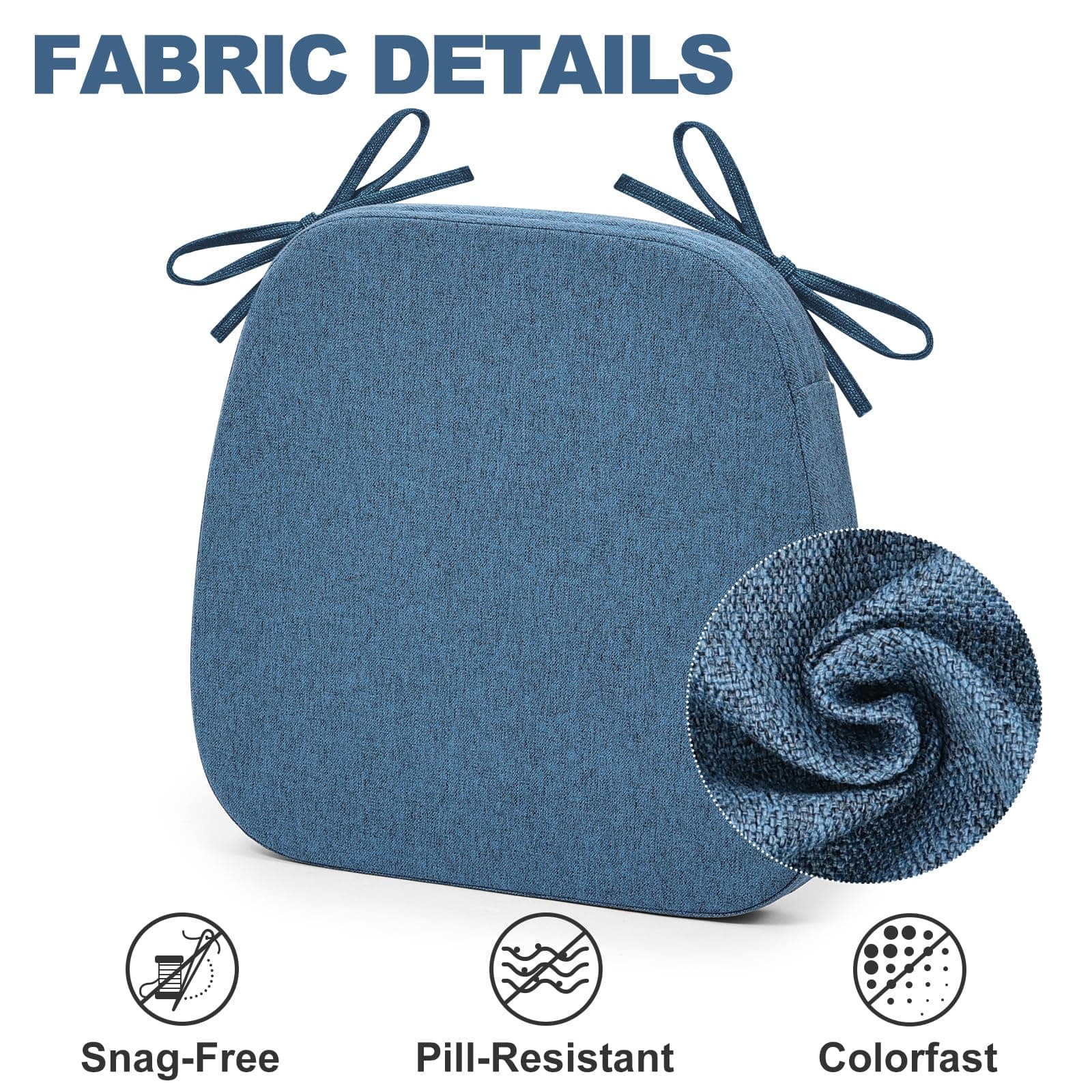 Shinnwa Chair Pads for Dining Chairs Set of 4 Non-Slip Kitchen Chair Cushions De - Thumbnail 3