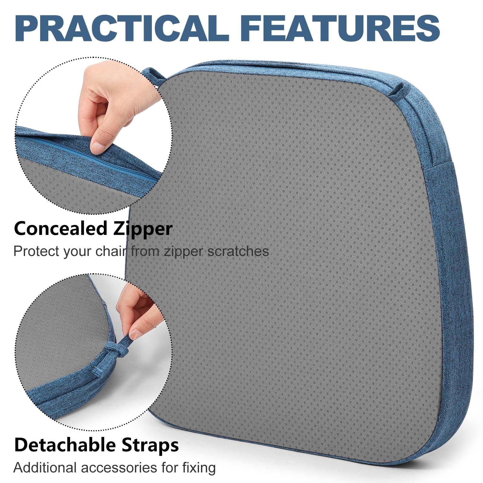 Shinnwa Chair Pads for Dining Chairs Set of 4 Non-Slip Kitchen Chair Cushions De - Thumbnail 4