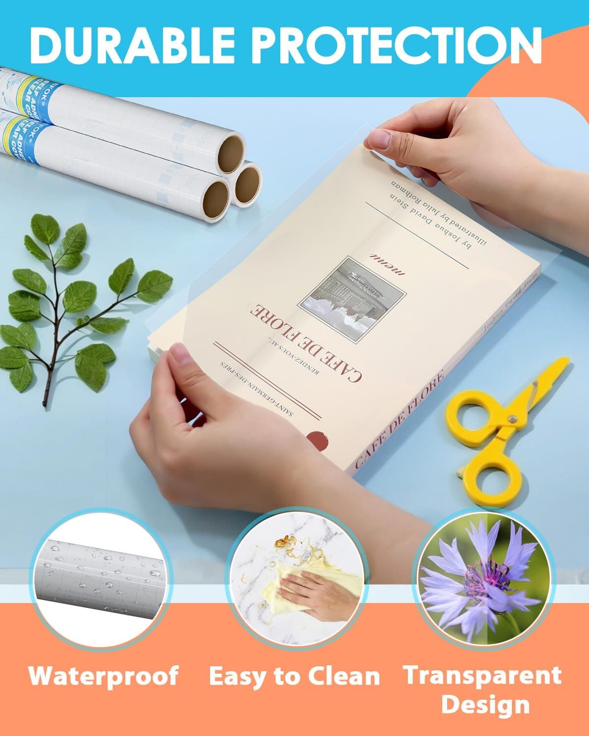 28 Pack Clear Contact Paper Book Cover - 17.7in×5ft Total 140ft, Self-Adhesive P - Thumbnail 4