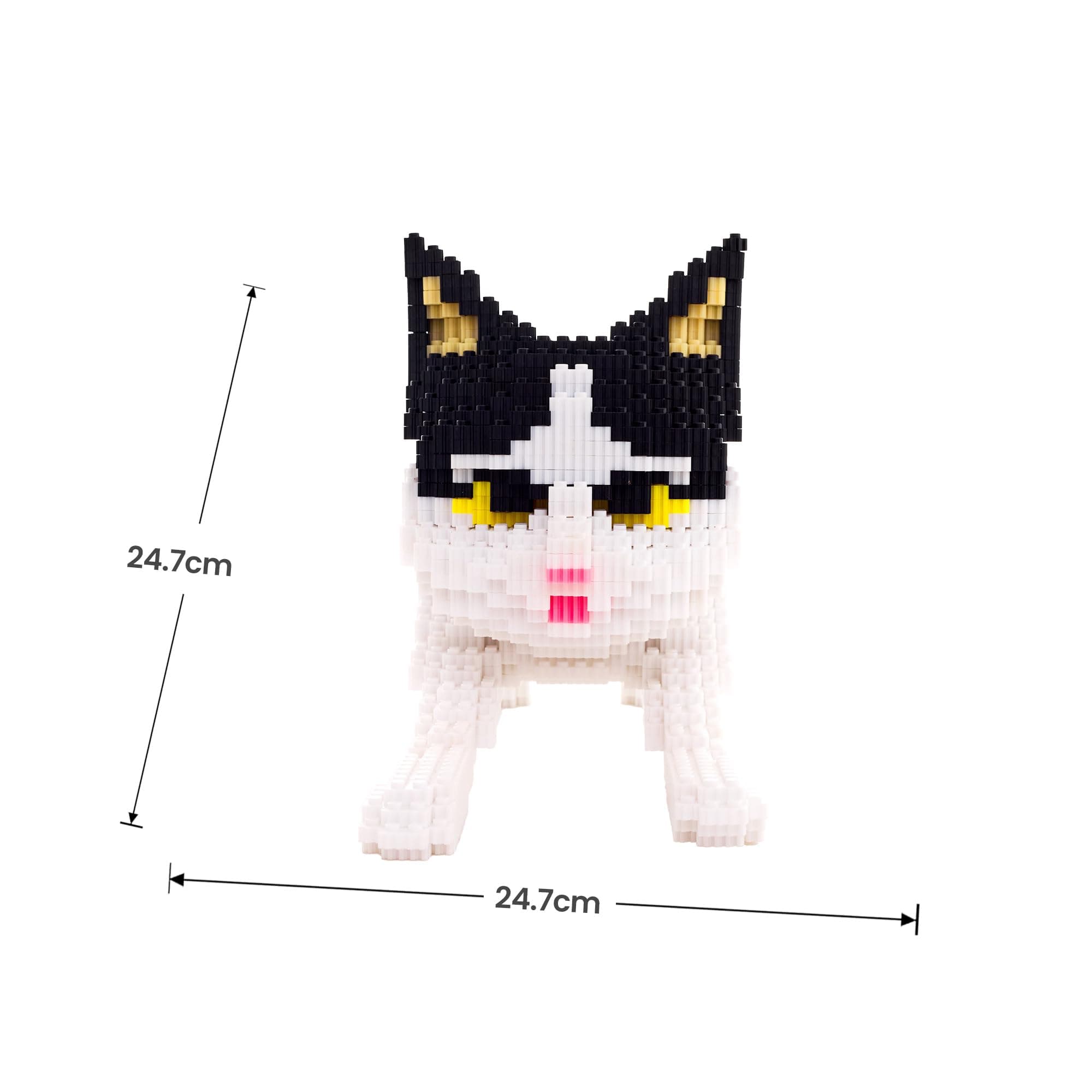 AHZILEI Cat Micro Building Blocks Animal Set, Cow Cat DIY Mini 3D Building Toy B - Thumbnail 2