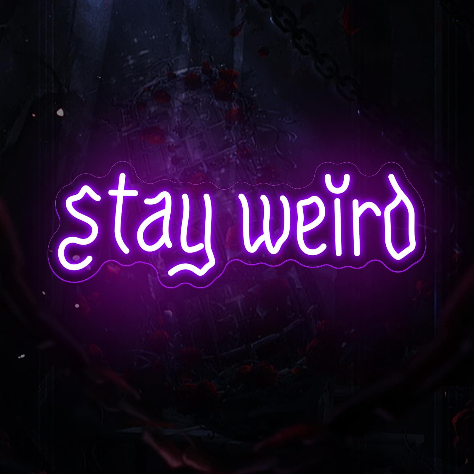 Stay Weird Neon Sign, Gothic Decor, Skeleton Hand Neon Sign, Vintage Font,Dark A - Thumbnail 8