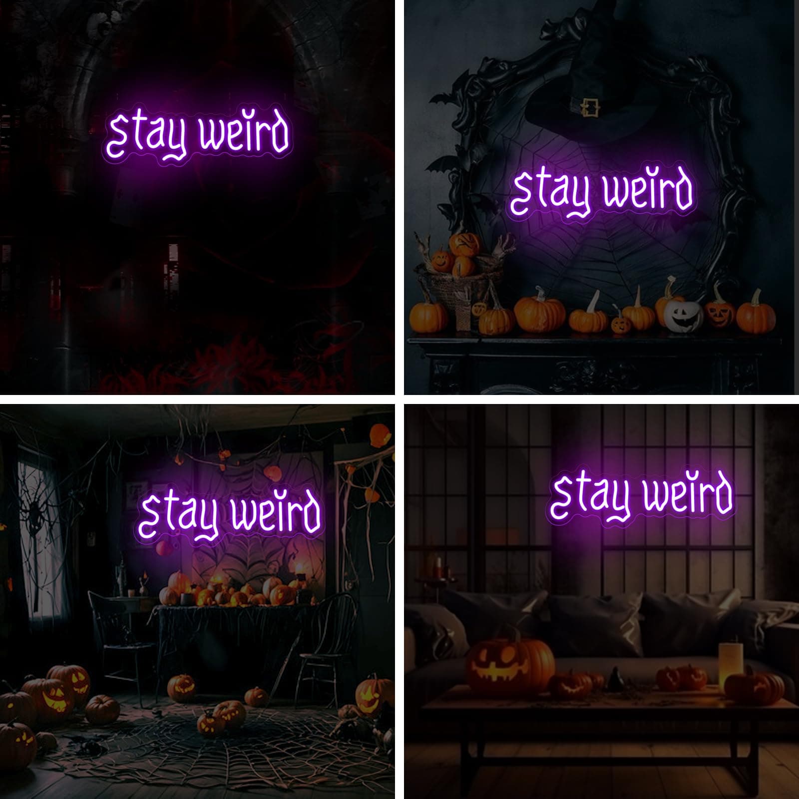 Stay Weird Neon Sign, Gothic Decor, Skeleton Hand Neon Sign, Vintage Font,Dark A - Thumbnail 6