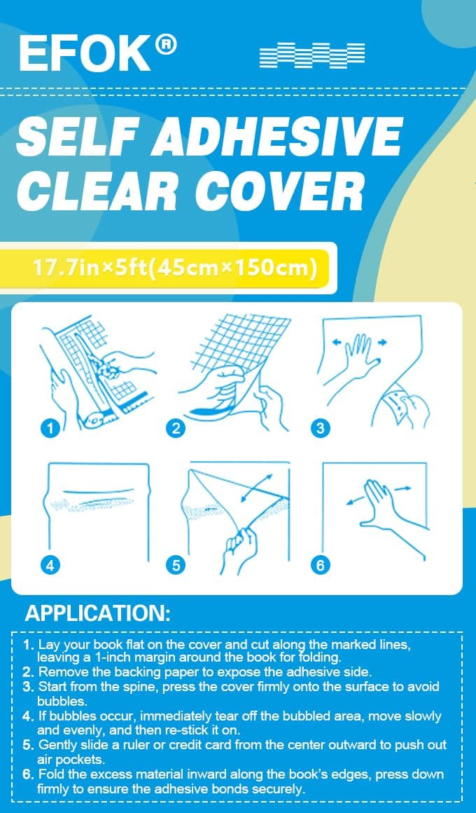28 Pack Clear Contact Paper Book Cover - 17.7in×5ft Total 140ft, Self-Adhesive P - Thumbnail 7