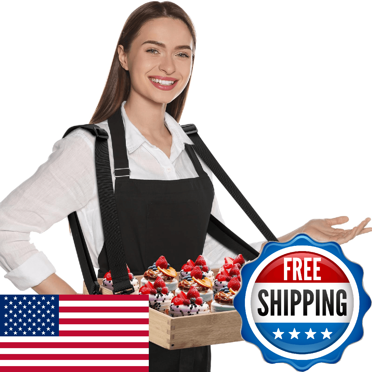 Wooden Snack Trays with Strap 15 x 11 x 2 Inch Movie Night Party Serving Trays U - Image 1