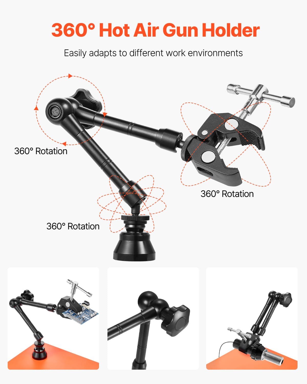 Vevor Magnetic Helping Hands Soldering Station Third Hand Soldering Tool Goosene - Thumbnail 3