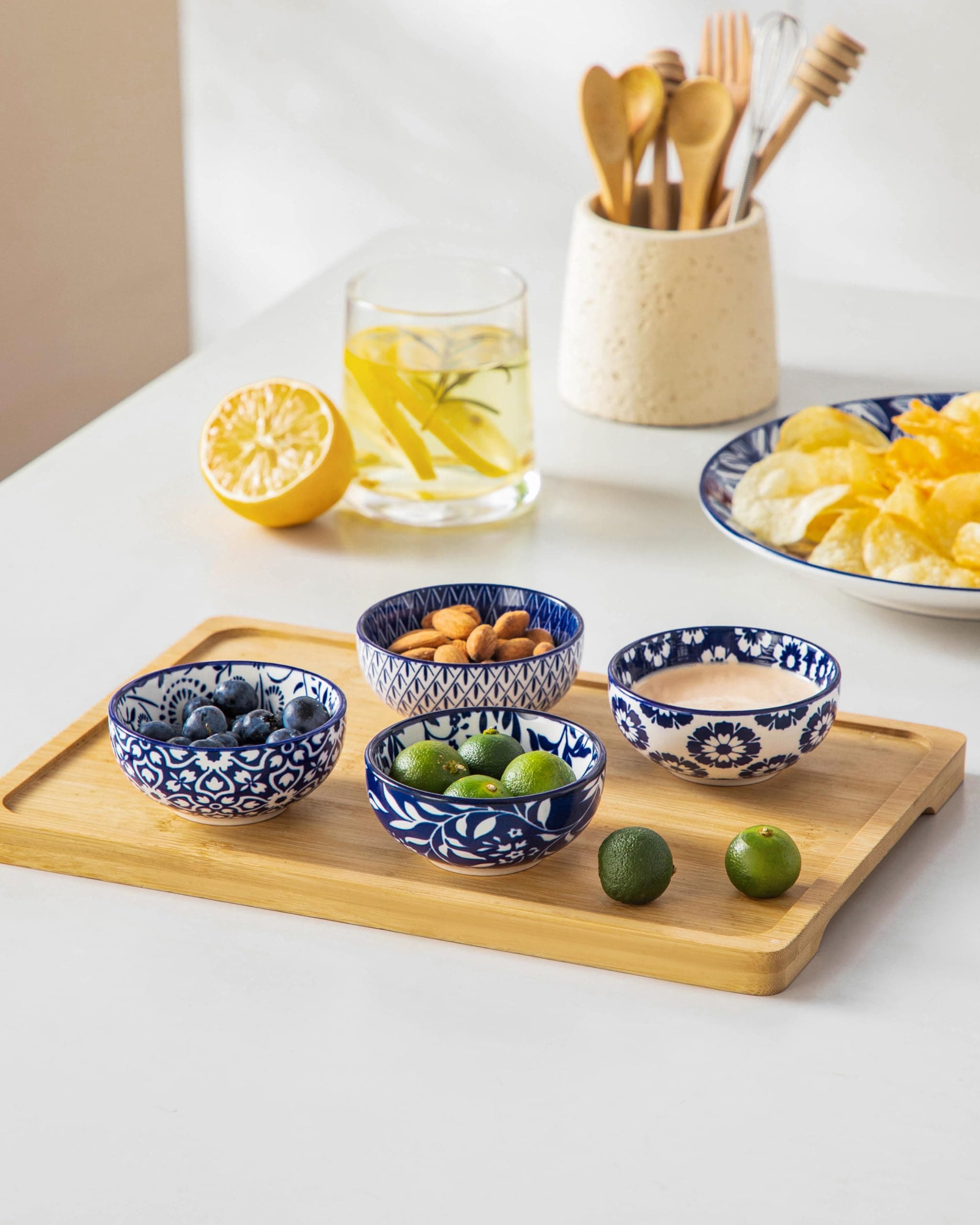 Vancasso 2.7 Oz Ceramic Mini Dipping Bowls Set of 6 3 Inch Small Dip Bowls for S - Thumbnail 8