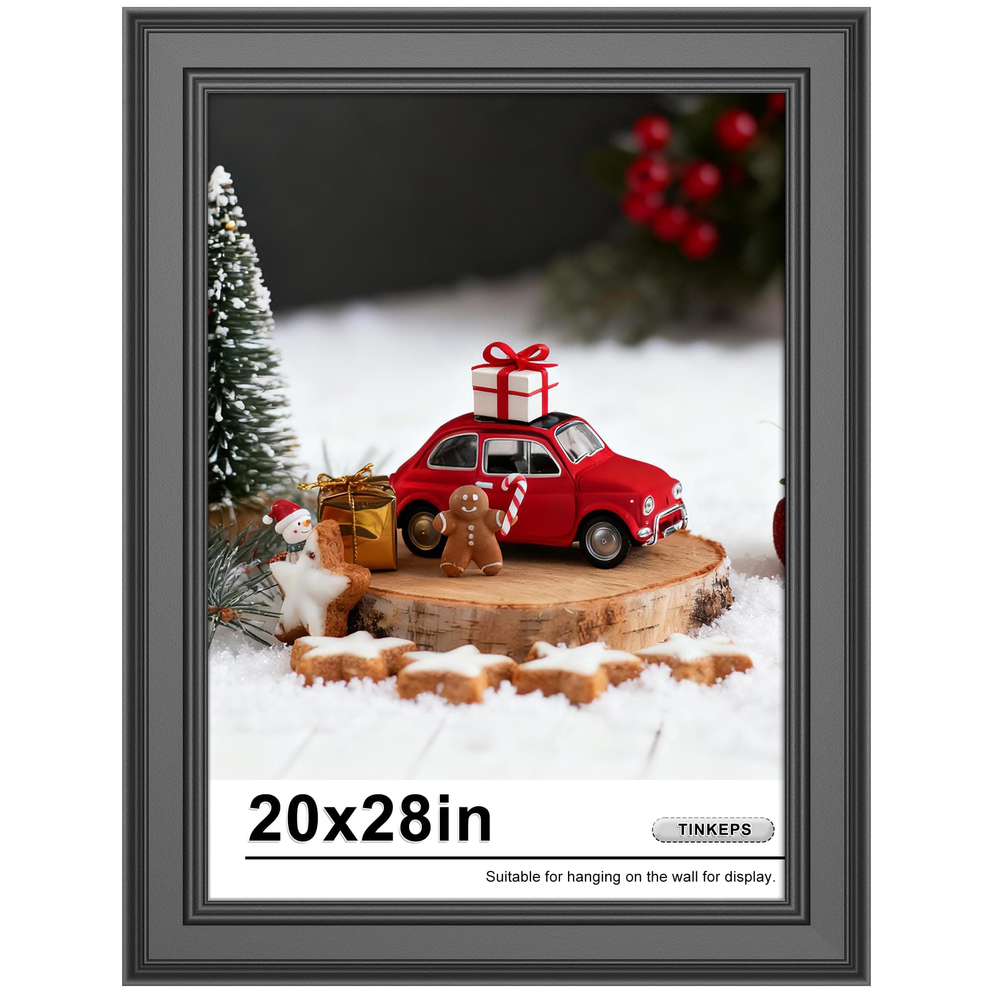 Tinkeps 20x28 Picture Frame Black, 2-Inch Wide Border 20x28 Poster Frame with Bl - Image 1