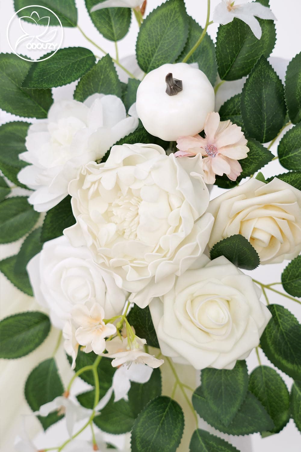 Odouzy Pack of 2 Wedding Arch Artificial Flowers Wedding Decor Flower Garland Be - Thumbnail 6