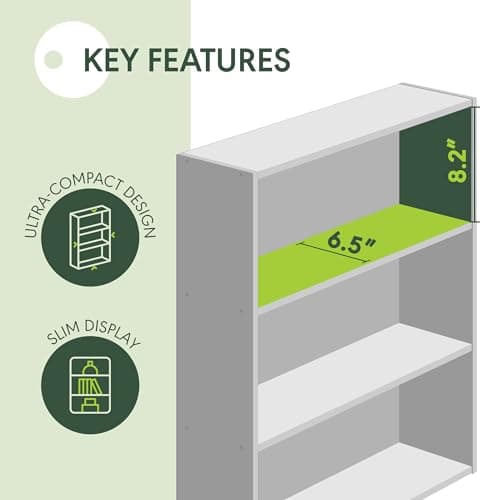 Furinno Basic Book Shelf, 3-Tier Bookshelf, Storage Organizer Bookcase with Open - Thumbnail 6