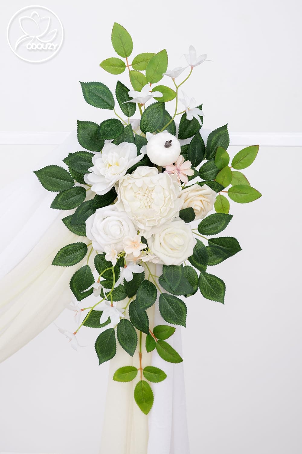 Odouzy Pack of 2 Wedding Arch Artificial Flowers Wedding Decor Flower Garland Be - Thumbnail 5