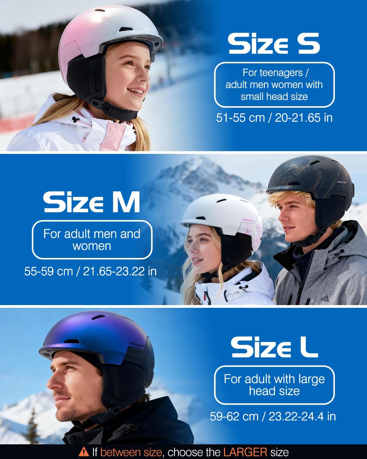 Odoland Ski Snowboard Helmet for Adults & Youth, Snow Helmet for Men & Women, Sl - Thumbnail 7