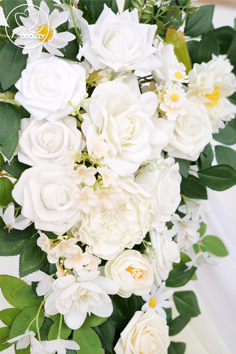 Odouzy Pack of 2 Wedding Arch Artificial Flowers Wedding Decor Flower Garland Be - Thumbnail 7