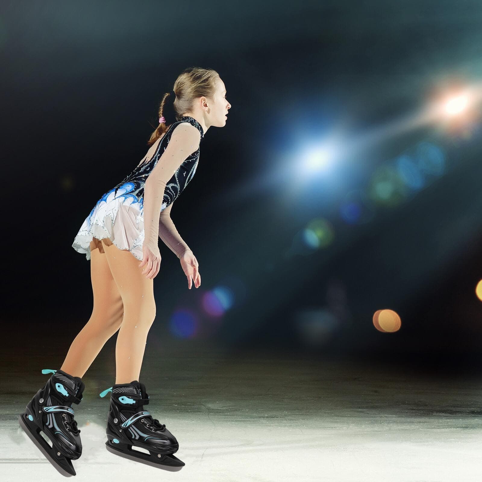 Ice Skates,Hockey Skates,Skates with Adjustable 4 Sizes for Boys Girls Youth Men - Thumbnail 7