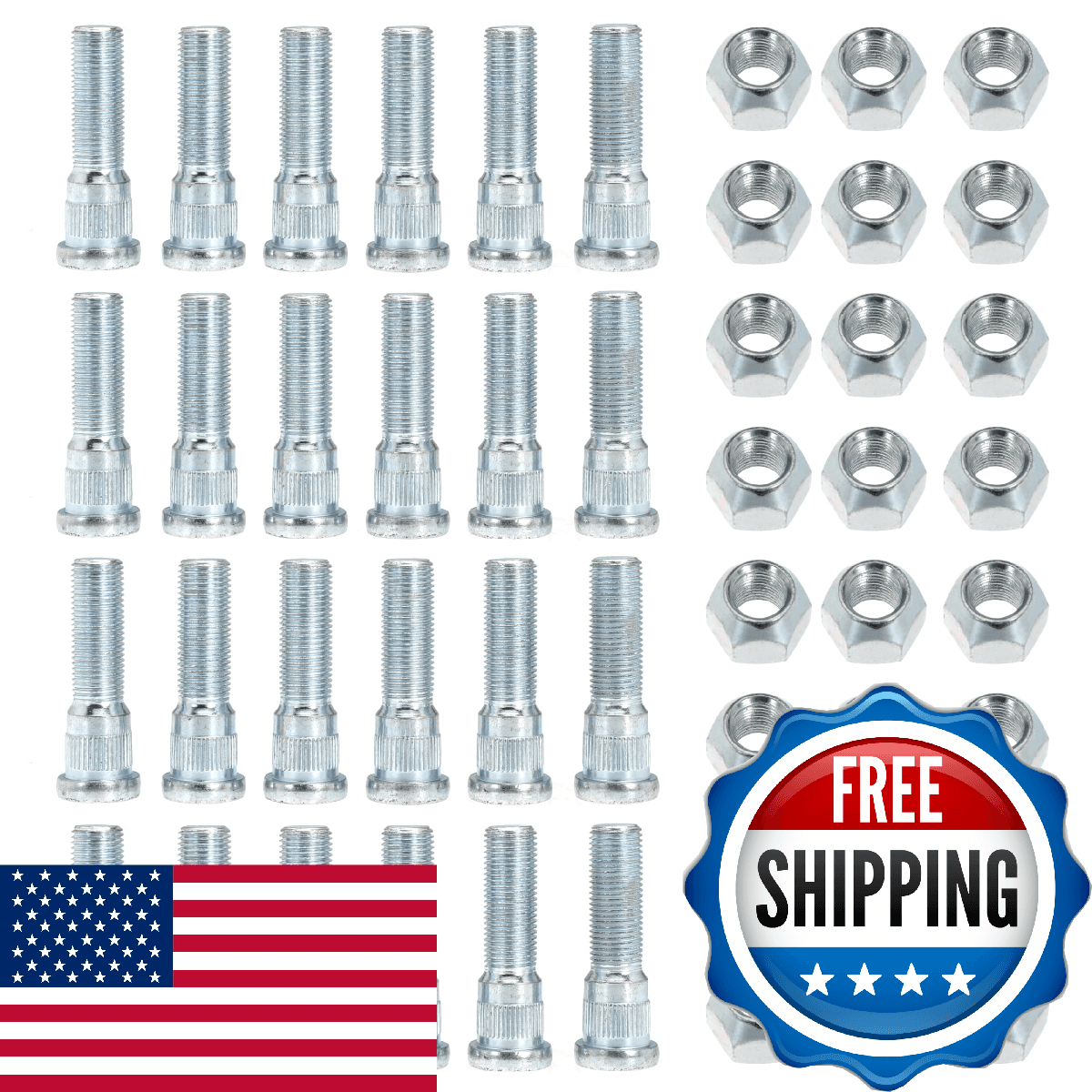 24Sets 1/2-20 Inch Wheel Stud with Nuts for Trailer for Lippert Axles 3500 lb fo - Image 1