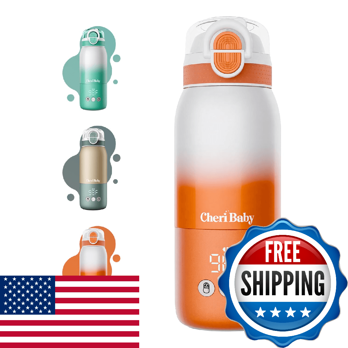 Portable Bottle Warmer for Travel — Novel Straw Lid, 80W Fast Heating, Dual Heat - Image 1