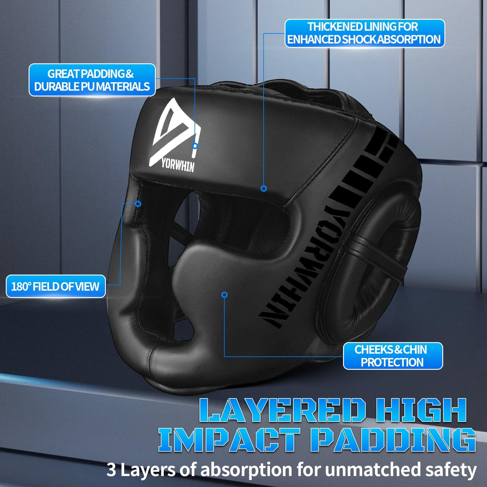 PREMIUM Youth Kids Boxing Headgear MMA Training Sparring Safety Head Guard Boxin - Thumbnail 2