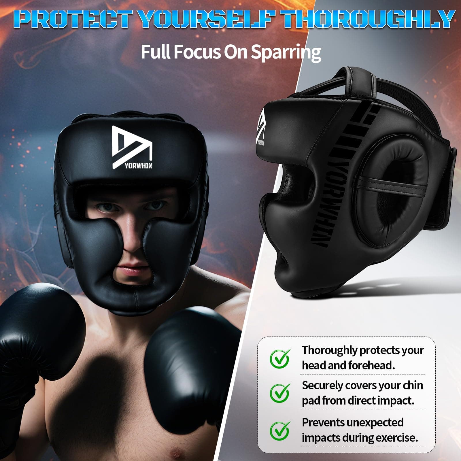 PREMIUM Youth Kids Boxing Headgear MMA Training Sparring Safety Head Guard Boxin - Thumbnail 5