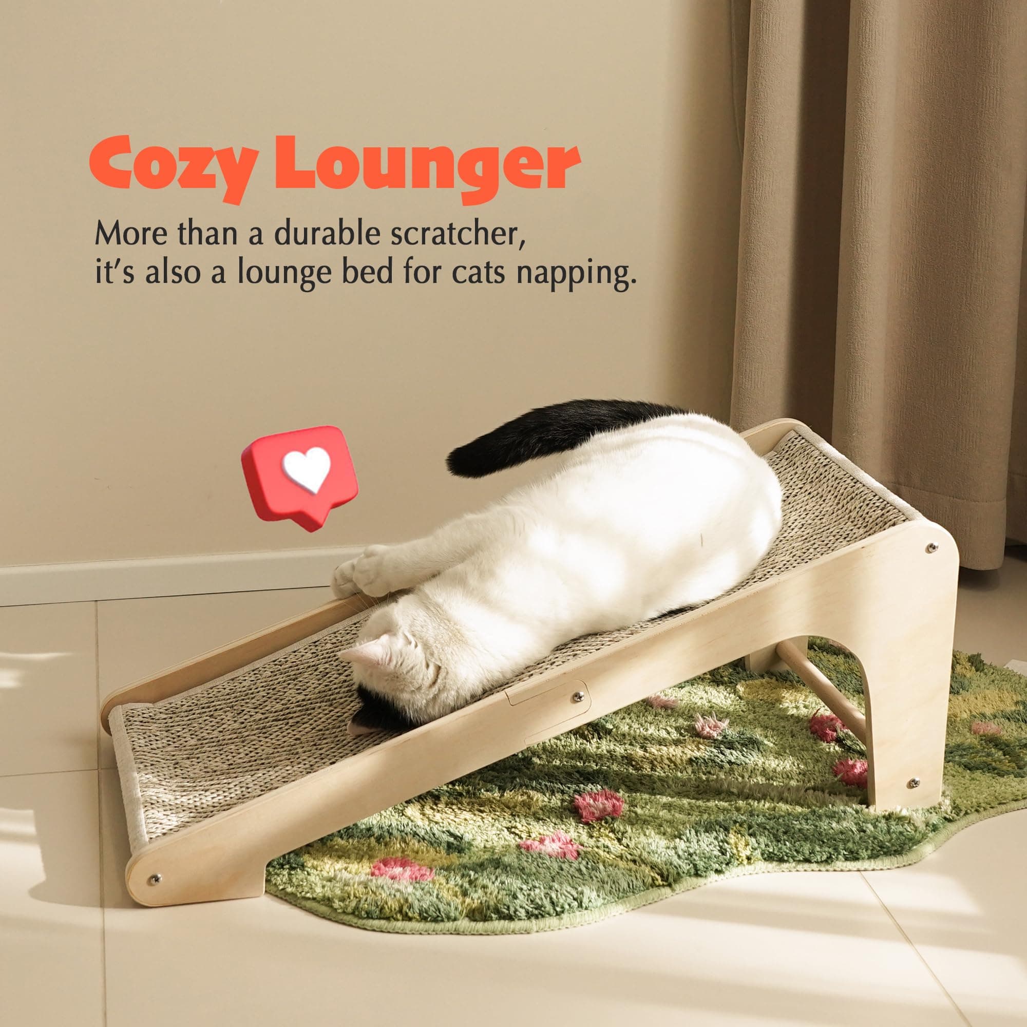 PETKARAY Sisal Cat Scratcher Ramp, L Shaped Scratching Post and Scratch Pad for - Thumbnail 6