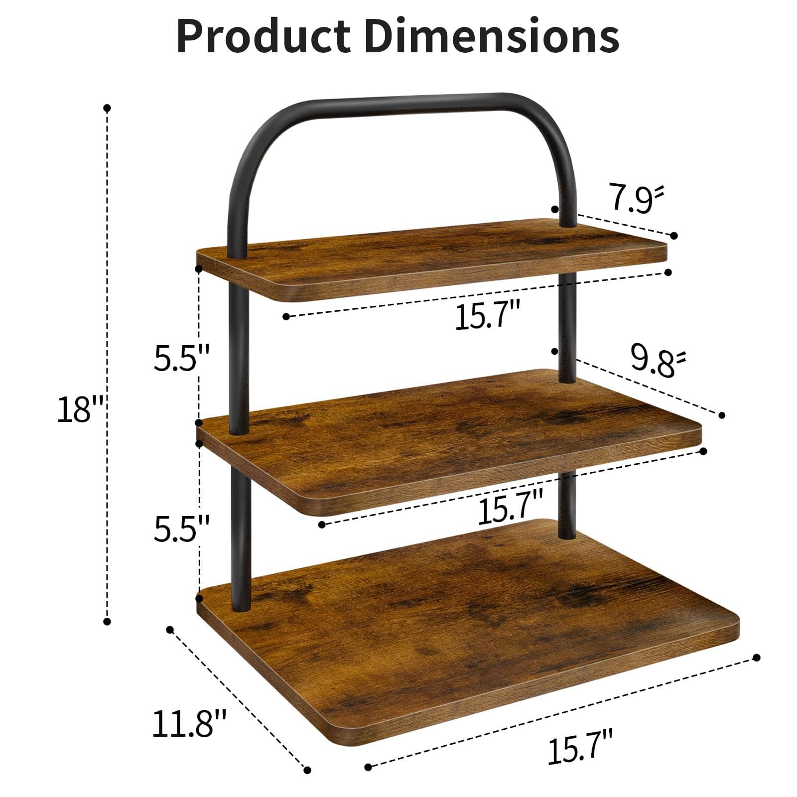 Cupcake Stand for 50 Cupcakes, 2 PACK 3 Tier Wooden Metal Cupcake Stand Reusable - Thumbnail 3