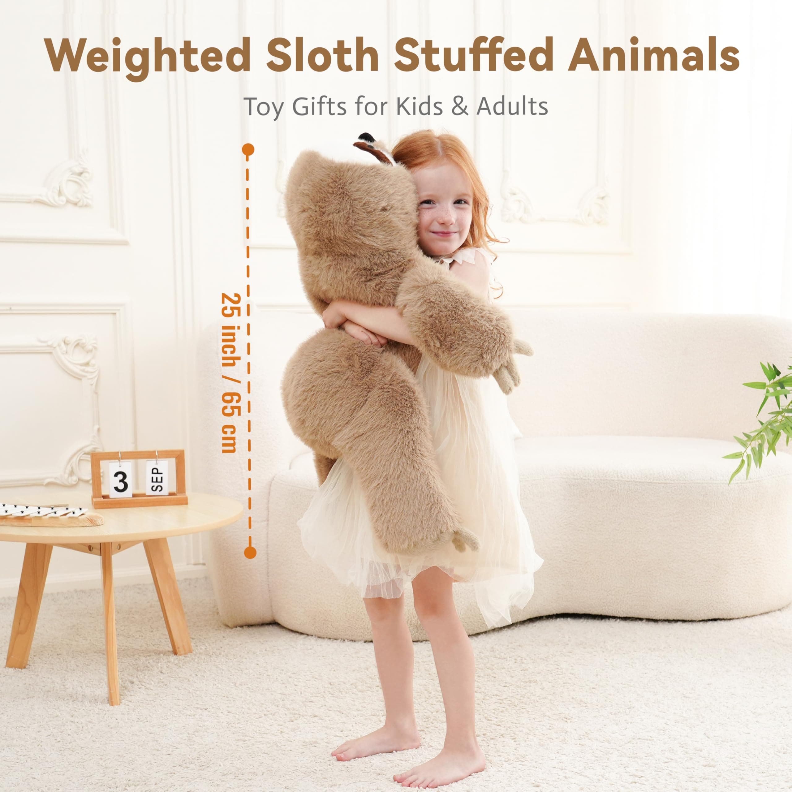 AmyToo Weighted Stuffed Animals, Weighted Sloth Stuffed Animal, Giant Sloth Plus - Thumbnail 2