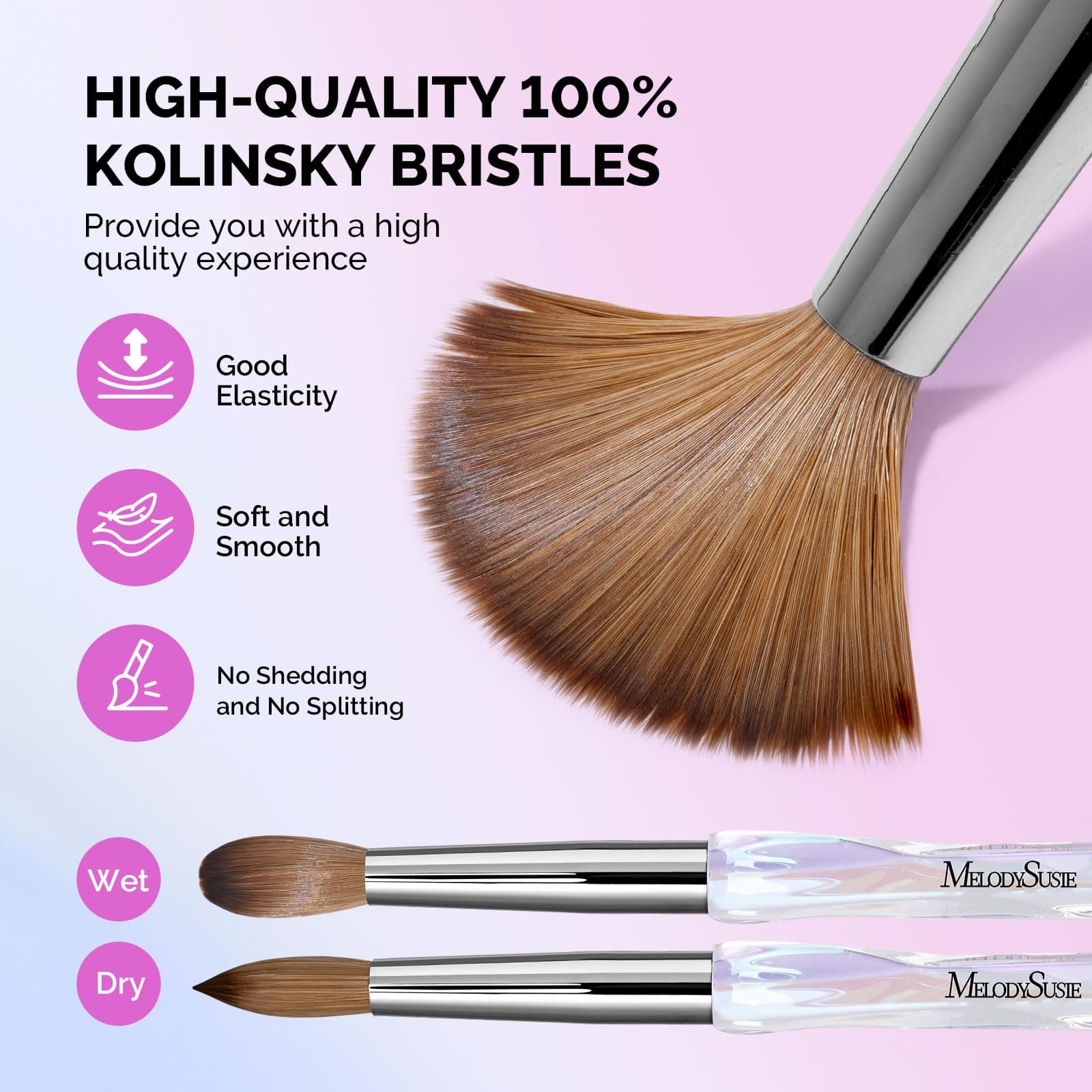 MelodySusie Kolinsky Acrylic Nail Brush, 100% Pure Kolinsky Hair, Professional N - Thumbnail 4