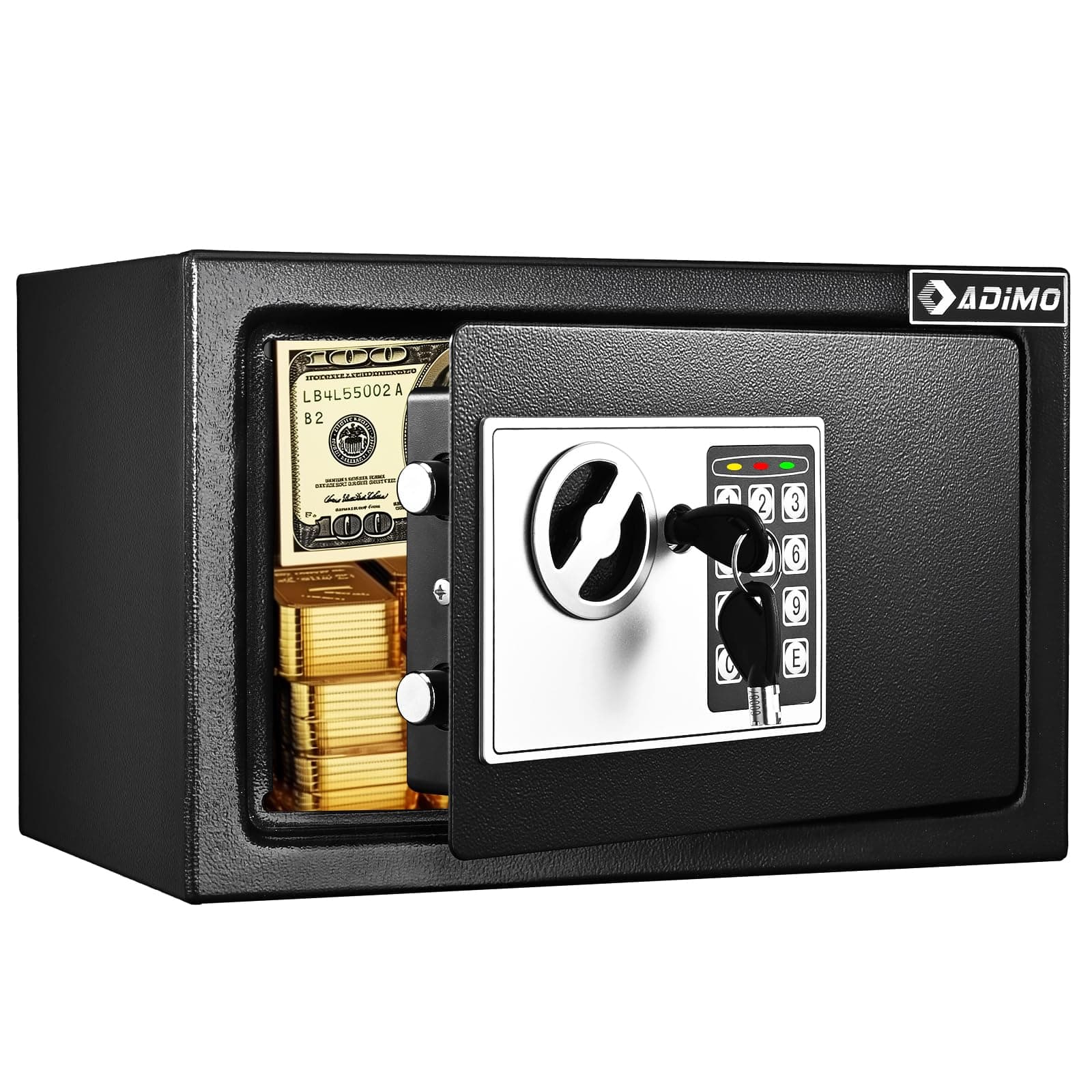 ADIMO Safe Box for College Dorm Room with Fireproof Waterproof Bag, Money Safe w - Image 1
