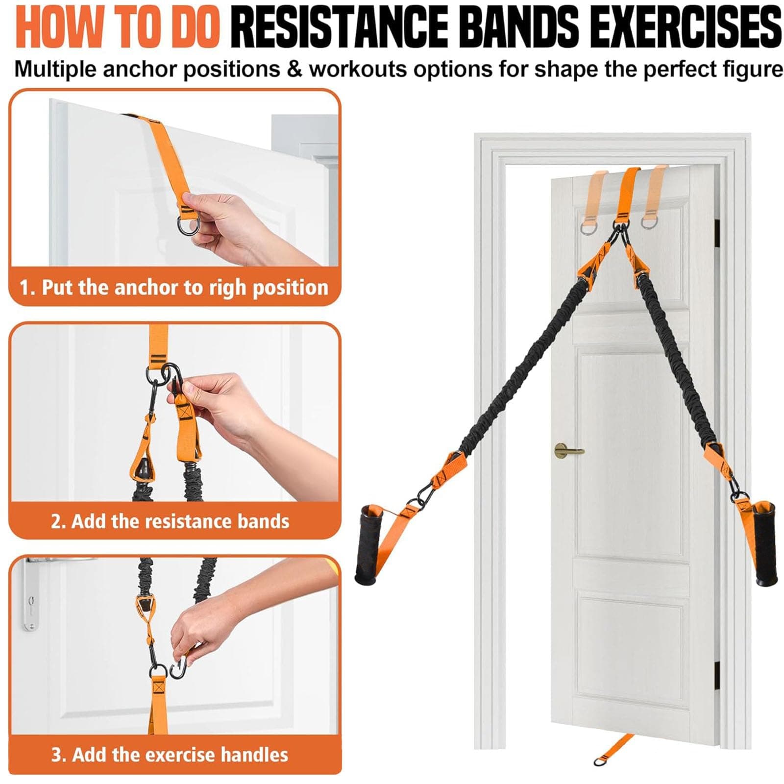 Adjustable Heavy Duty Pull Up Assist Bands Resistance Workout Bands for Men Wome - Thumbnail 2