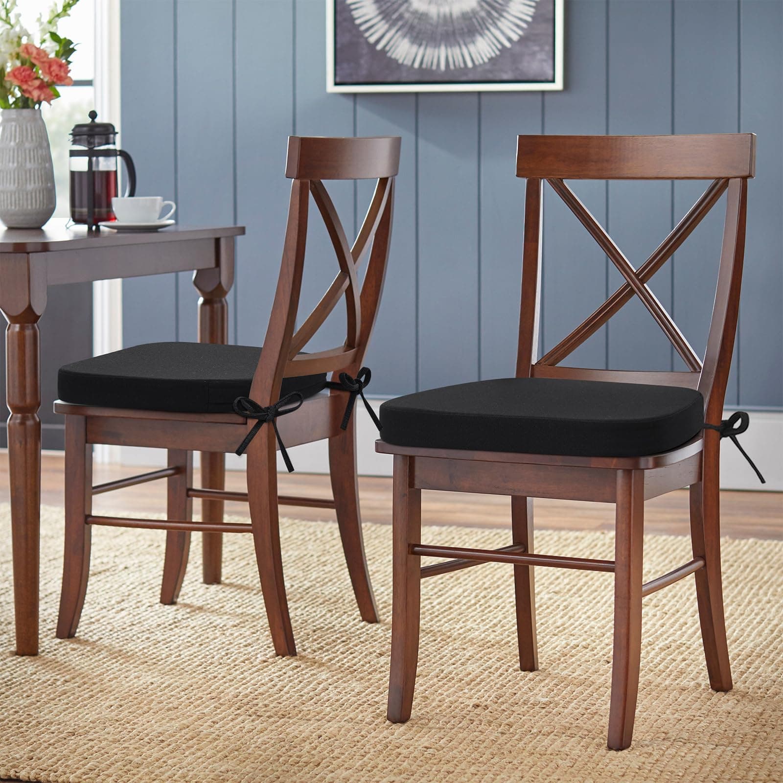 Shinnwa Chair Cushions for Dining Chairs 4 Pack, Non-Slip Kitchen Chair Cushions - Thumbnail 7