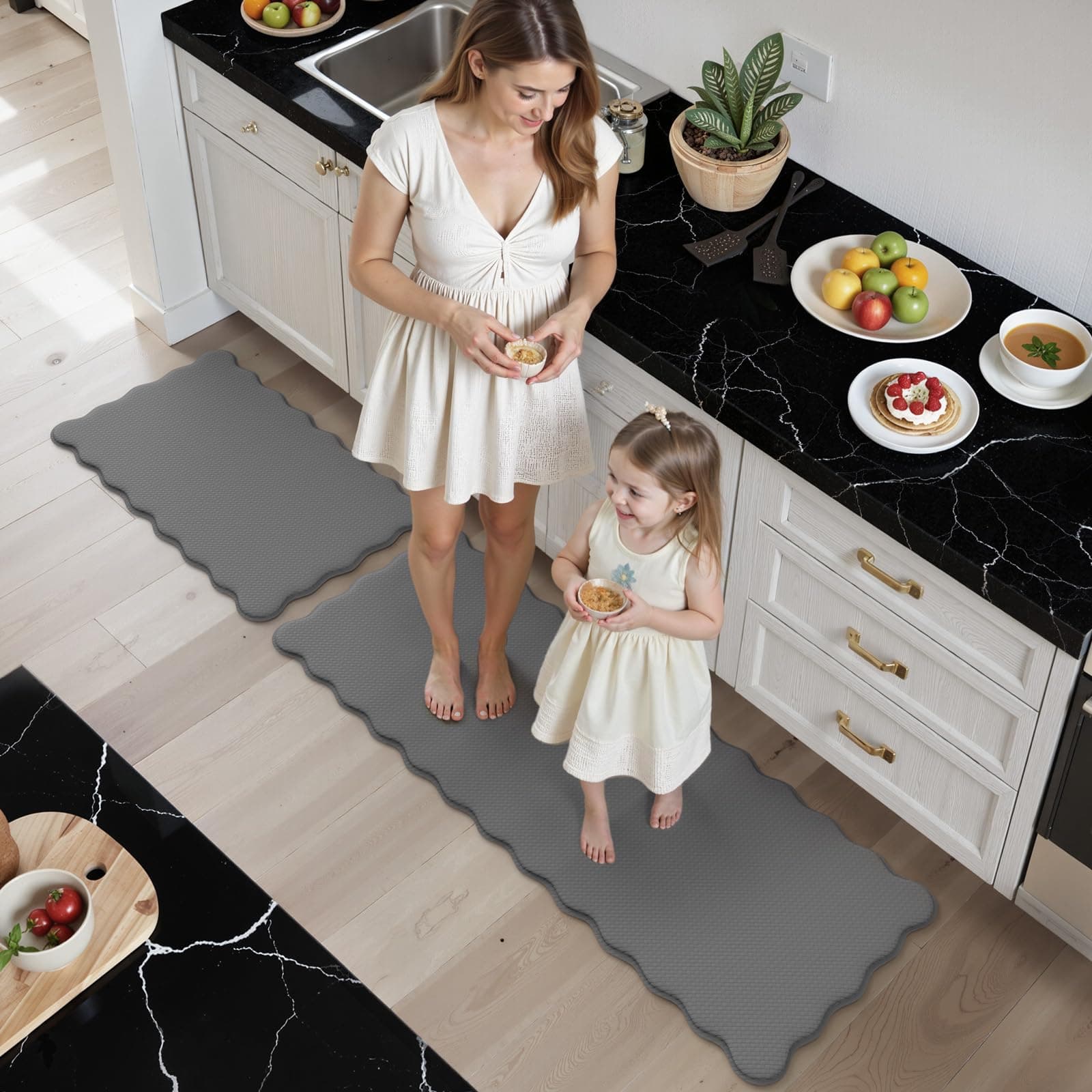 Kimode Anti Fatigue Kitchen Mats Sets of 2 Non Slip Cushioned Memory Foam Kitche - Thumbnail 5